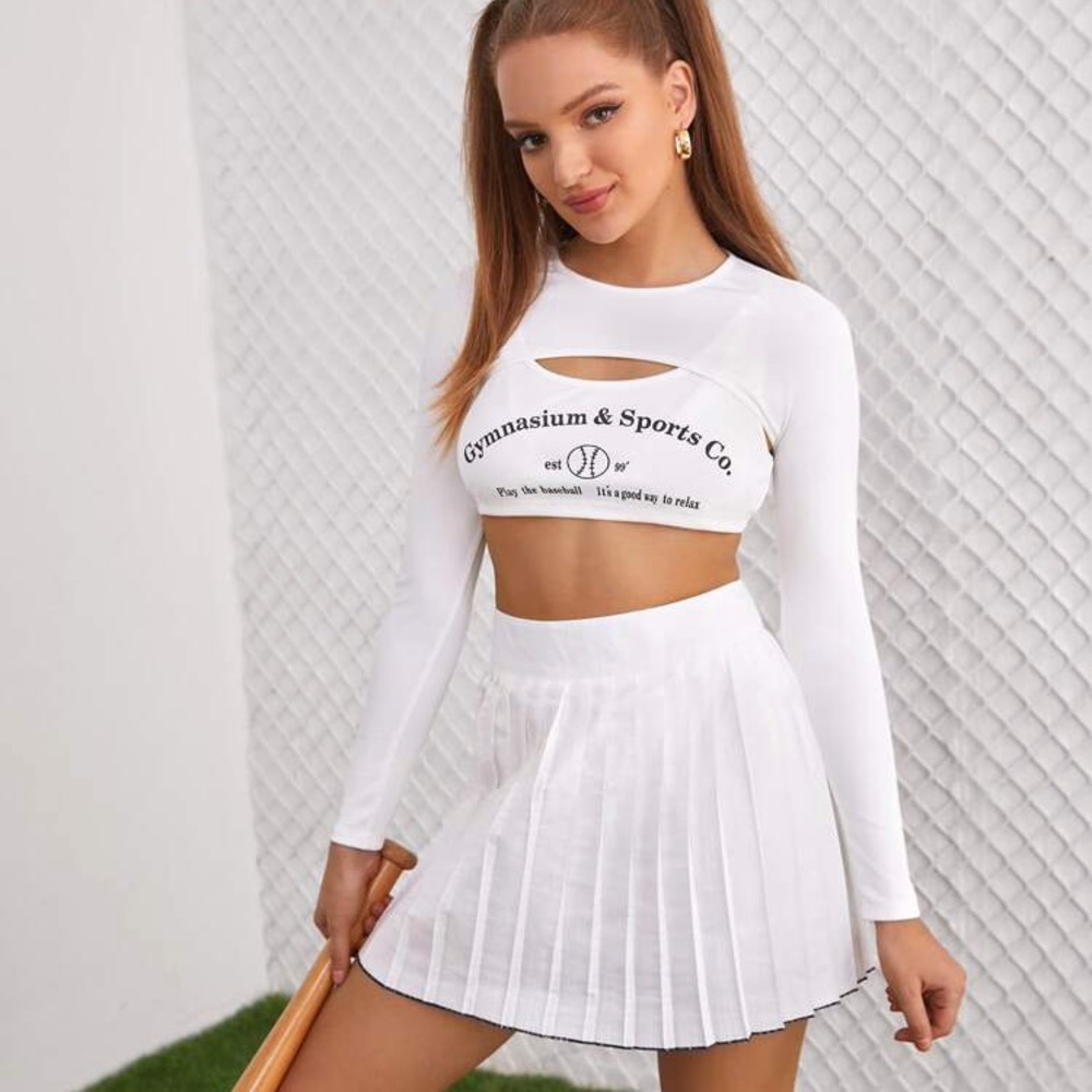 SHEIN 🔥📣🔥 Sexy Sporty Tennis Icon Three-Piece Outfit XS